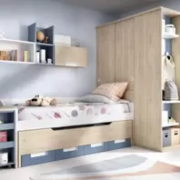 Oferta de Dormitorio juvenil con cama compacta y cama oculta por 2098€ en Muebles La Factoría