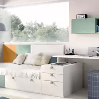 Oferta de Composición de dormitorio juvenil de diseño por 1399€ en Muebles La Factoría