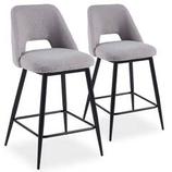 Oferta de Lote de 2 sillas de bar Ecuador de metal negro con tela efecto borrego gris por 128€ en Muebles Menzzo