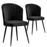 Oferta de Lote de 2 sillas Iria de terciopelo negro y metal por 192€ en Muebles Menzzo