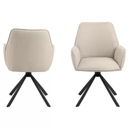 Oferta de Pack 2 sillas respaldo alto beige IVAR por 332€ en Muebles Rey