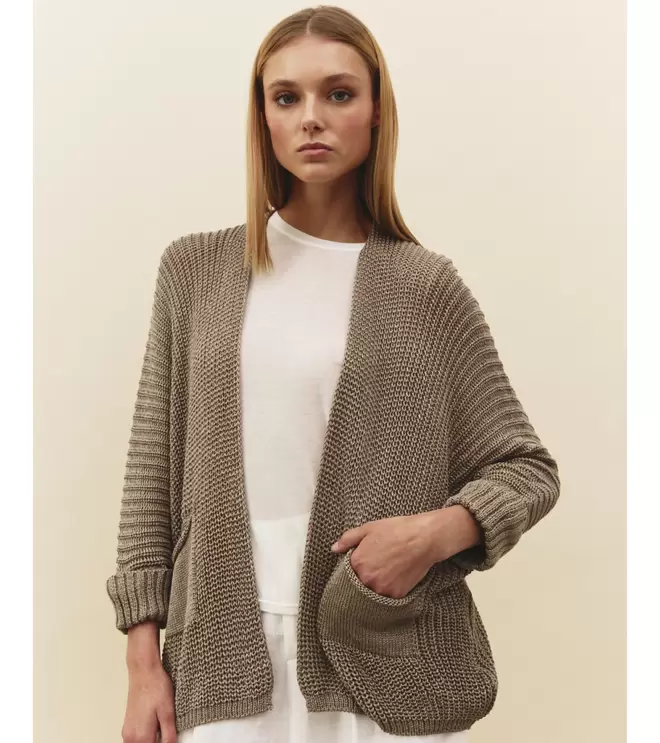 Oferta de CHAQUETA KIMONO PUNTO BOLSILLOS por 16,99€ en Mulaya