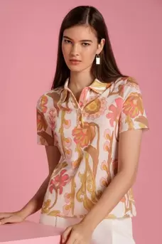 Oferta de Polo de punto estampado floral por 87€ en Naulover