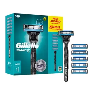 Oferta de Gillette Mach3 Pack Maquinilla + 6 Recambios Lote por 15,95€ en NutriTienda