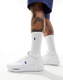 Oferta de Zapatillas de deporte blancas con logo de cuero Train '89 de Polo Ralph Lauren por 149€ en Asos