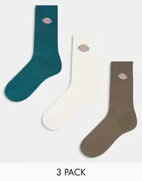 Oferta de Pack de 3 pares de calcetines en tonos beis variados de caña alta Valley Grove de Dickies por 20€ en Asos