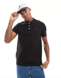 Oferta de Polo negro de manga corta Blanes de Farah por 79,99€ en Asos