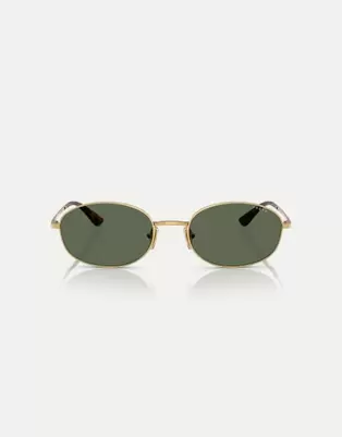 Oferta de Gafas de sol doradas ovaladas con lentes verdes de Vogue por 99€ en Asos