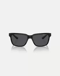 Oferta de Gafas de sol negro brillante y negro mate con montura rectangular y lentes grises Ax4026s de Armani Exchange por 94€ en Asos