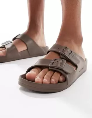 Oferta de Sandalias marrones con correas de Jack & Jones por 21,99€ en Asos