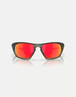 Oferta de Gafas de sol verde oliva mate rectangulares con lentes naranjas efecto espejo Lateralis de Oakley por 172€ en Asos