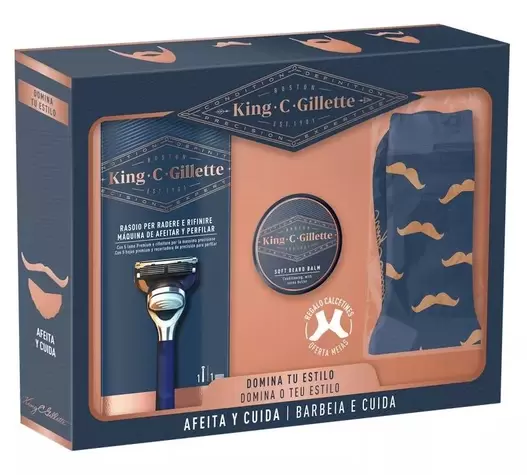 Oferta de Gillette King C Maquinilla + Bálsamo Barba 100 ml + Calcetines de REGALO por 22,99€ en Atida MiFarma