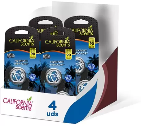 Oferta de Mini Ambientador De Coche  Pack 4 Coche Nuevo California Scents por 16,8€ en Aurgi