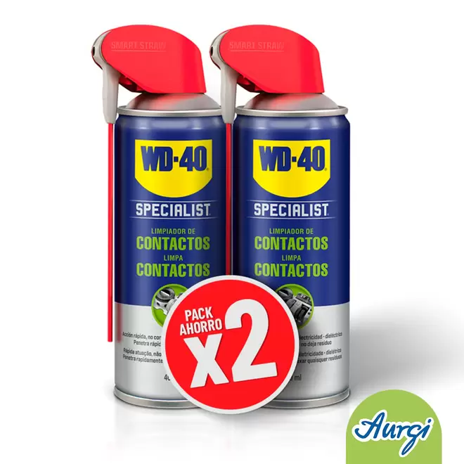 Oferta de Pack 2 WD40 Specialist Lubricante limpiador de contactos en formato Doble Acción de 400ml por 26€ en Aurgi