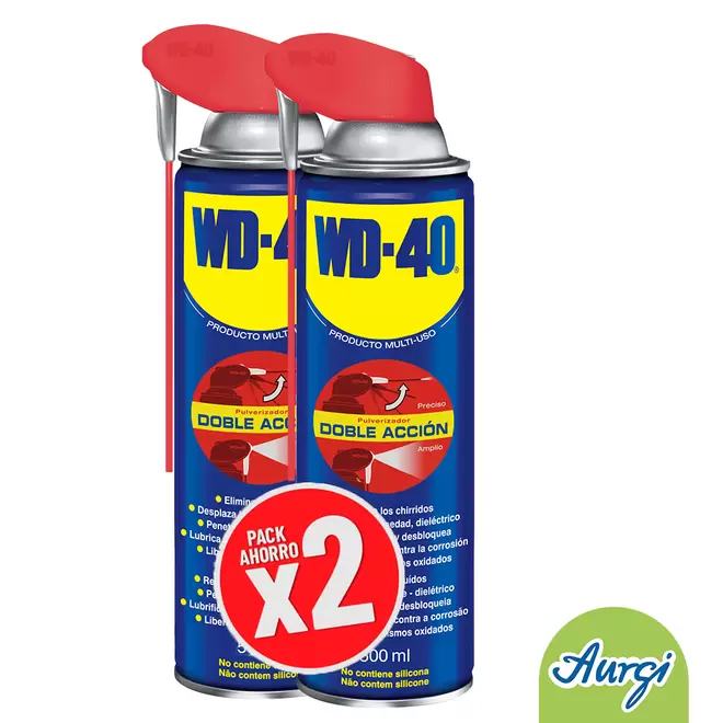 Oferta de Pack 2 WD40 Producto Multi-Uso Doble Acción- Spray 500ml por 21,9€ en Aurgi