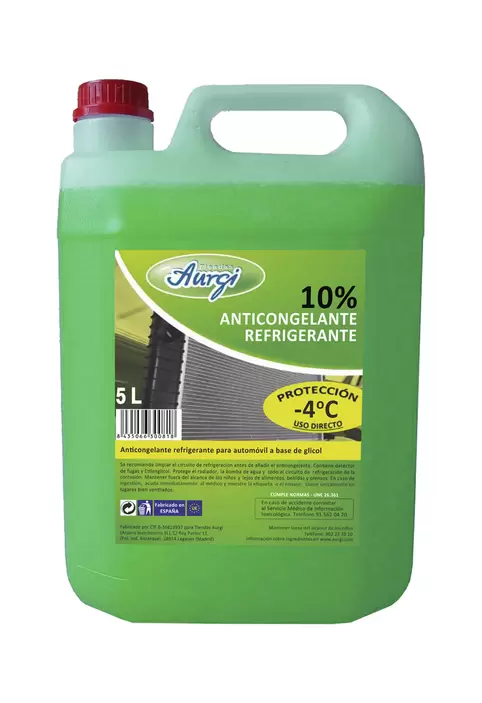 Oferta de Anticongelante Verde 10% 5L Aurgi por 5,5€ en Aurgi