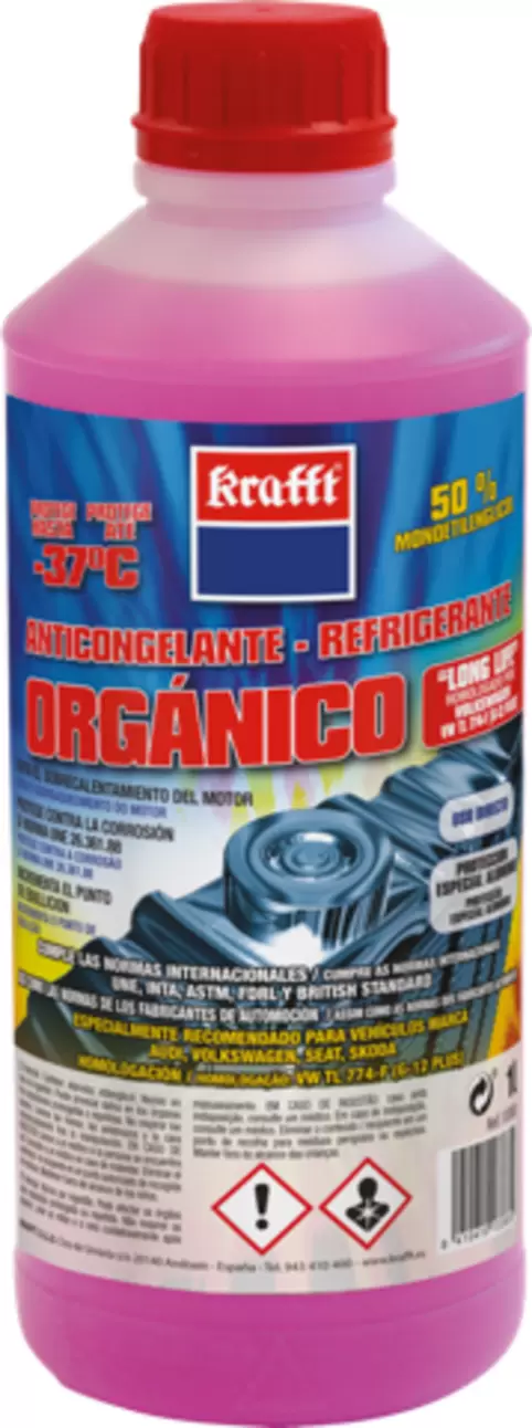 Oferta de Anticongelante Orgánico Long Life 50% 1L Krafft por 5,85€ en Aurgi