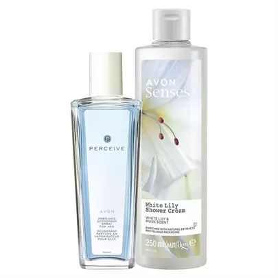 Oferta de Pack Perceive + Senses White Lily 250ml por 9,5€ en AVON