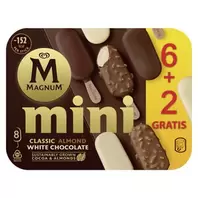 Oferta de MAGNUM Gelat mini clàssic, ametlla i blanc por 4,99€ en BonpreuEsclat