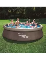 Oferta de Piscina Hinchable Redonda Imitación Ratán de ø366 cm con Depuradora Summer Waves - EHLIS por 163,3€ en Bricolaje Soriano