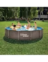 Oferta de Piscina Tubular Redonda Imitación Ratán de ø305 cm con Depuradora Summer Waves - EHLIS por 248,29€ en Bricolaje Soriano