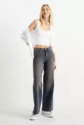 Oferta de CLOCKHOUSE - wide leg jeans - mid waist por 22,99€ en C&A