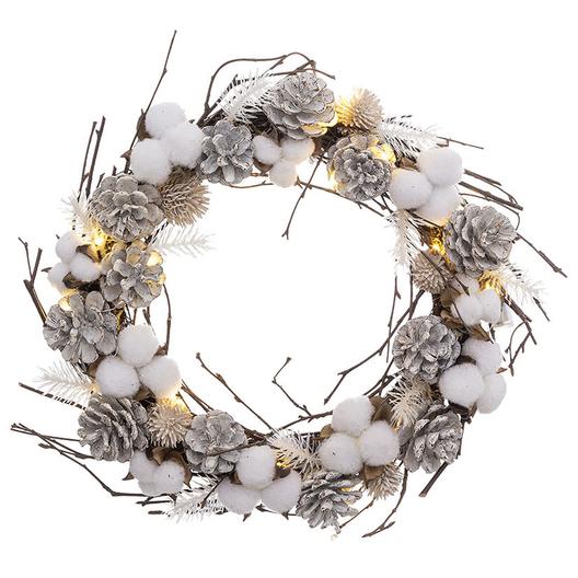 Oferta de Corona Navidad decorada flor algodón ø 35cm por 20,7€ en Cadena88