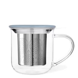 Oferta de Taza de borosilicato con infusionador y tapa azul por 19,95€ en Cafés La Mexicana