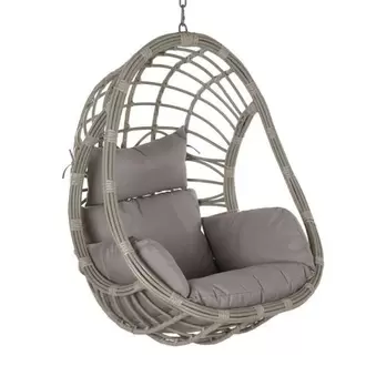 Oferta de Sillón Colgante de Ratán Sintético con Cojines por 236,28€ en Centro Hogar Sanchez