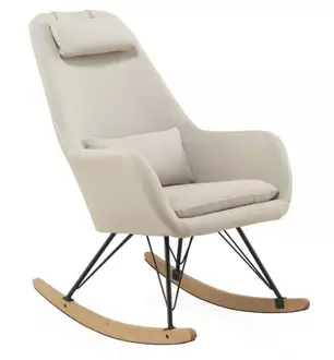 Oferta de Sillón Balancín Beige de Estilo Nórdico GABAR por 259€ en Centro Hogar Sanchez