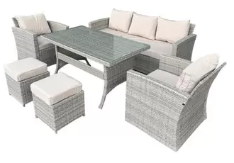 Oferta de Set de Jardín de Acero-Ratán Sintético FORMENTERA Color Gris JH-85 por 769€ en Centro Hogar Sanchez