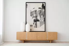 Oferta de MUEBLE TV CURVA ROBLE NATURAL por 2060€ en Círculo Muebles