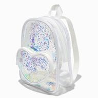 Oferta de Claire's Club Transparent Shaker Heart White Backpack por 17,99€ en Claire's