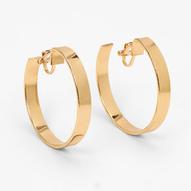 Oferta de Gold-tone 40MM Flat Clip On Hoop Earrings por 4€ en Claire's