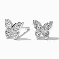 Oferta de C LUXE by Claire's Sterling Silver 1/10 ct. tw. Laboratory Grown Diamond Pavé Butterfly Stud Earrings por 49,99€ en Claire's