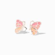 Oferta de Silver-tone UV Color-Changing Glitter Butterfly Stud Earrings por 3,2€ en Claire's