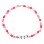 Oferta de Love Beaded Stretch Bracelet - Pink por 1,2€ en Claire's