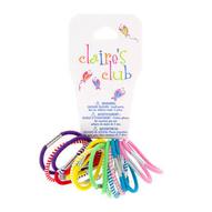 Oferta de Claire's Club 18 Pack Multi Colour Solid and Striped Mini Hair Elastics por 1,6€ en Claire's