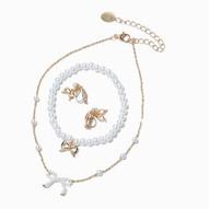 Oferta de Claire's Club Pearl & Bow Gold-tone Jewellery Set - 3 Pack por 4€ en Claire's