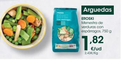 Oferta de EROSKI Menestra de verduras con espárragos 750 g por 1,82€ en Eroski