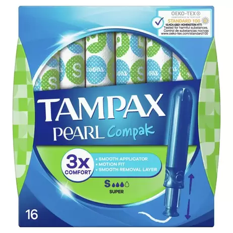 Oferta de Tampón super TAMPAX Compak Pearl caja 16 uds por 4,59€ en Clarel