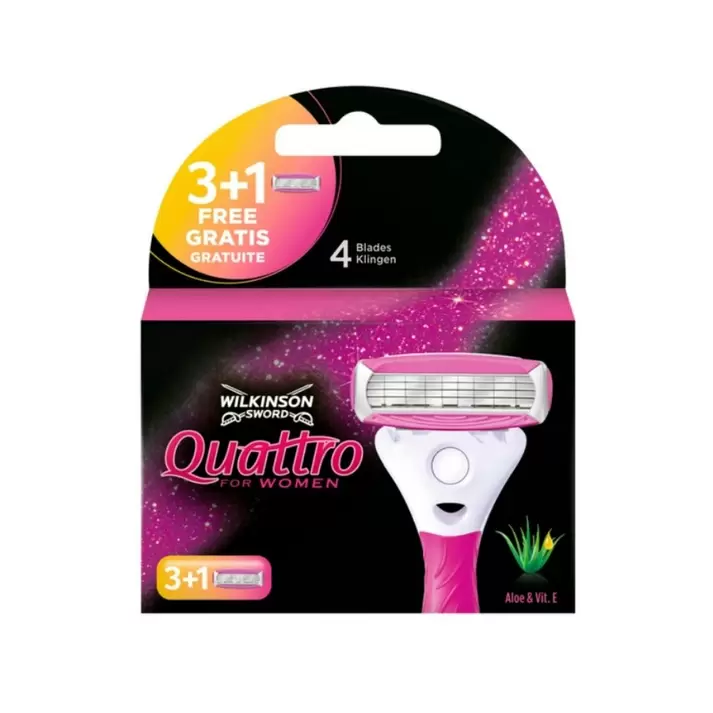 Oferta de Recambios Maquinilla WILKINSON Sword Quattro 3+1 uds por 5,27€ en Clarel