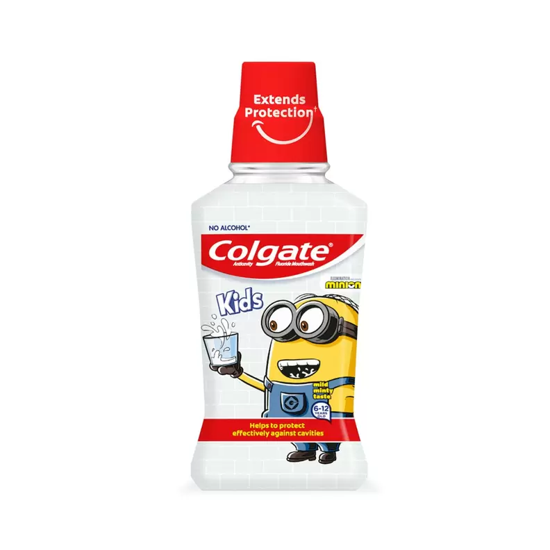 Oferta de Enjuague bucal Colgate Minions anticaries para niños 6-12 años 250ml por 2,99€ en Clarel