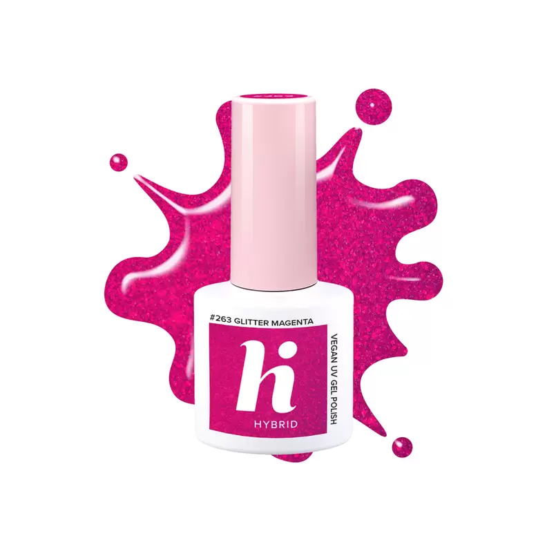 Oferta de Hi Hybrid 263 Uv Gel Polish Glitter Magenta 5 Ml por 5,31€ en Clarel