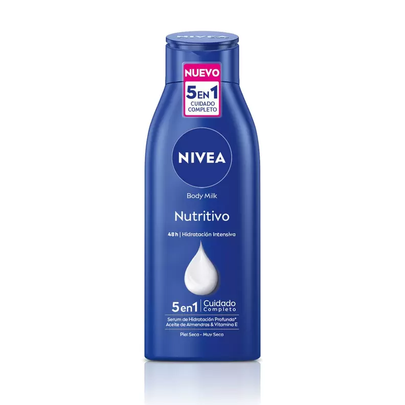 Oferta de Body milk NIVEA nutritivo cuidado intensivo piel seca/muy seca bote 400 ml por 5,39€ en Clarel