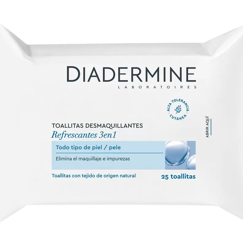 Oferta de Toallitas desmaquillantes DIADERMINE piel normal/mixta 25 uds por 3,19€ en Clarel