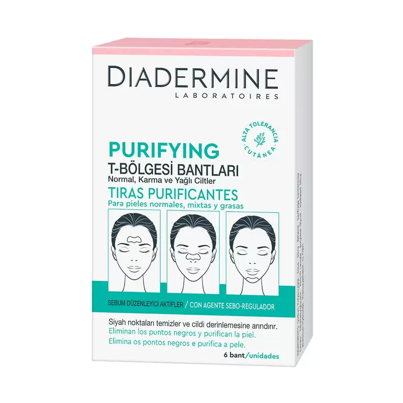 Oferta de Tiras faciales DIADERMINE purificantes elimina puntos negros caja 6 uds por 5,39€ en Clarel