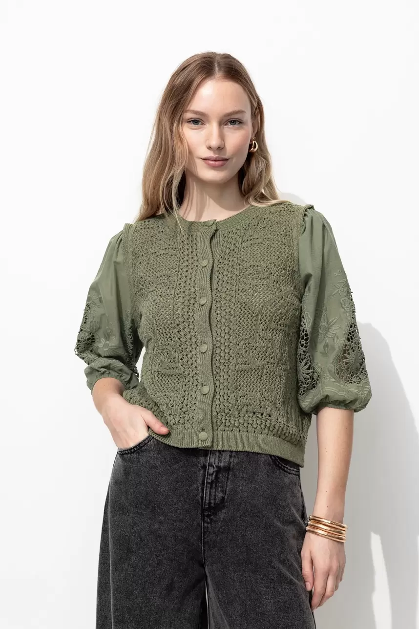 Oferta de Cardigan à effet superposé por 45,99€ en Promod