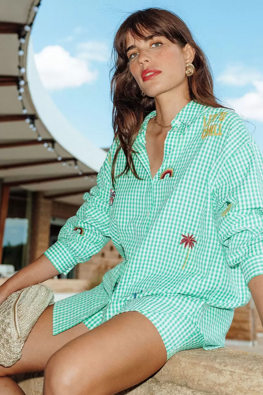Oferta de Chemise oversize brodée Femme por 35,99€ en Promod
