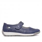 Oferta de Zapatos planos owel geelong azules con velcro y piel vegana por 33,96€ en Querol